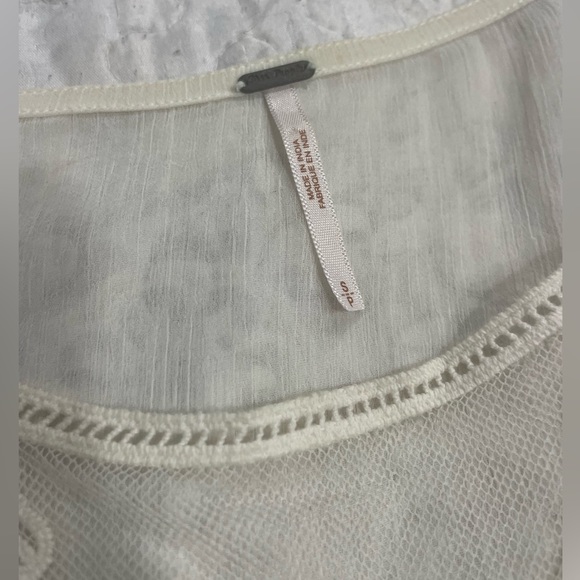 Free People boho sheer top size small dolman sleeve crochet lace - Picture 8 of 9